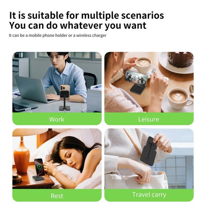 OEM - 15W Magnetisk Trådlös Laddare för iPhone/AirPods - Svart