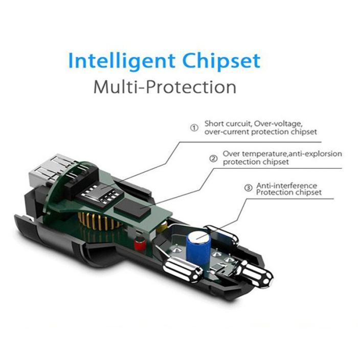 OEM - C57 Mini Dual USB QC3.0 Billaddare FM Sändare Bluetooth MP3 Spelare