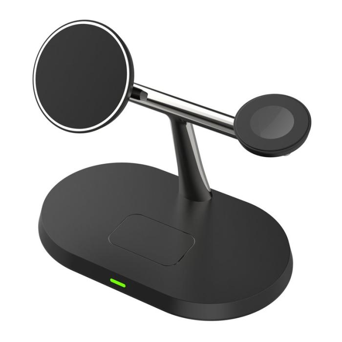 OEM - CF31 3-i-1 Magnetisk Trådlös Laddare 15W Snabbladdning - Svart