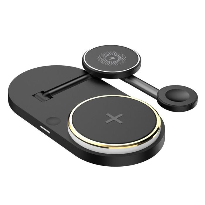 OEM - CF36 15W Trådlös laddningsställ för iPhone / Apple Watch / AirPods - Svart