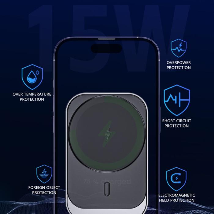 OEM - CW19S 360-graders roterande bilventilationsklämma magnetisk trådlös laddare