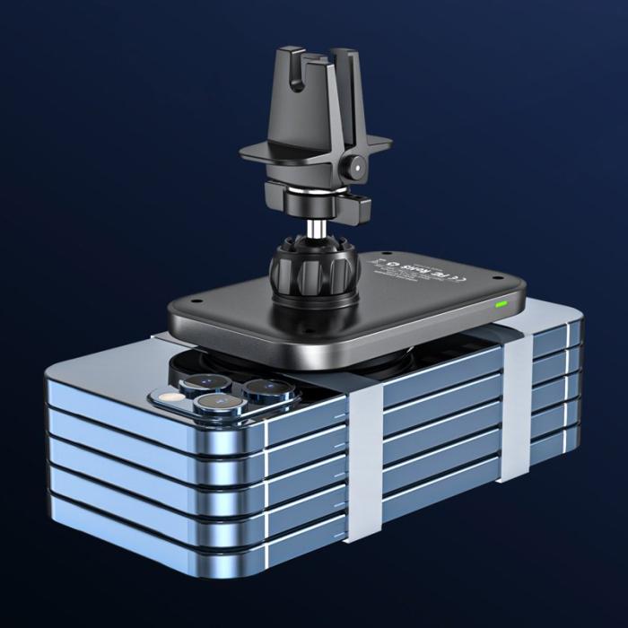 OEM - CW19S 360-graders roterande bilventilationsklämma magnetisk trådlös laddare