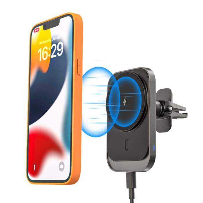 OEM - CW19S 360-graders roterande bilventilationsklämma magnetisk trådlös laddare