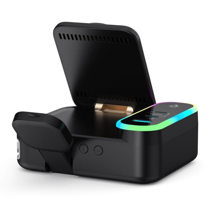 OEM - CYJ-12 15W Fällbar Trådlös Laddare med Magnet och Digital Klocka - Svart