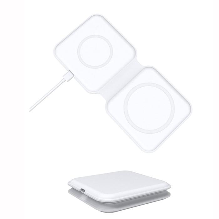 OEM - D21 15W Magnetisk Trådlös Laddare Dubbel Laddare