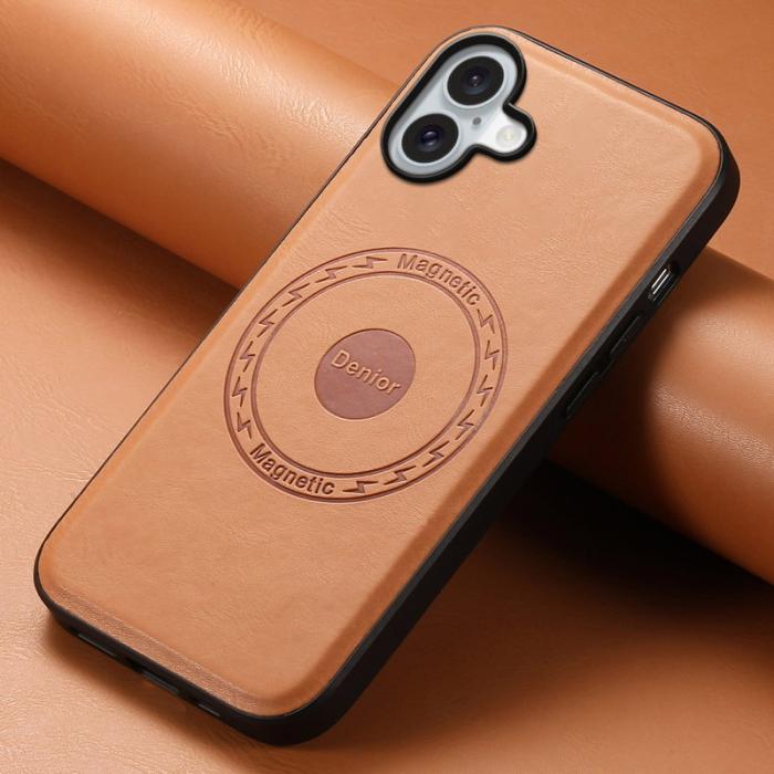 DENIOR - DENIOR A10 iPhone 16 Fodral i äkta läder Khaki