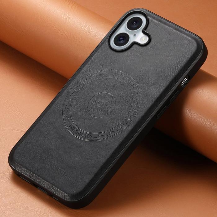 DENIOR - DENIOR A10 iPhone 16 Plus Fodral Läder TPU PC Hybrid Svart