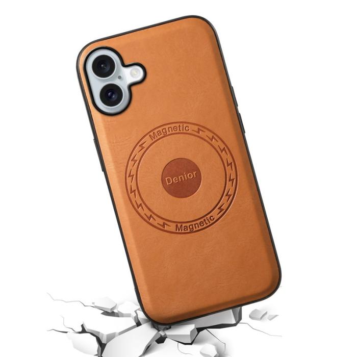 DENIOR - DENIOR A10 iPhone 16 Plus Fodral Läder TPU PC Hybrid Khaki