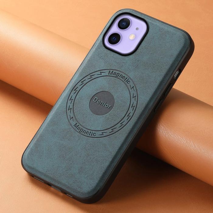 DENIOR - DENIOR A11 iPhone 12 / 12 Pro Magnetiskt Fodral Retro PU+PC+TPU Blå