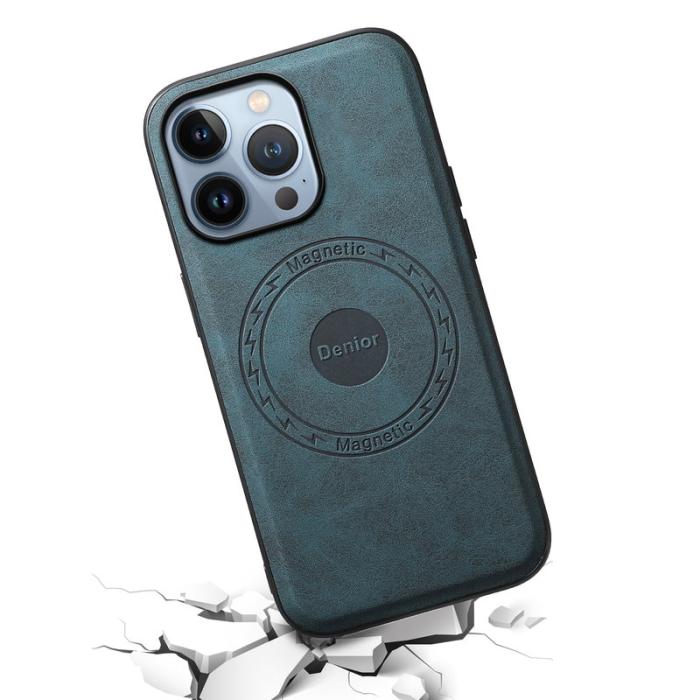 DENIOR - DENIOR A11 iPhone 13 Pro Fodral Retro Läder + PC + TPU Blå