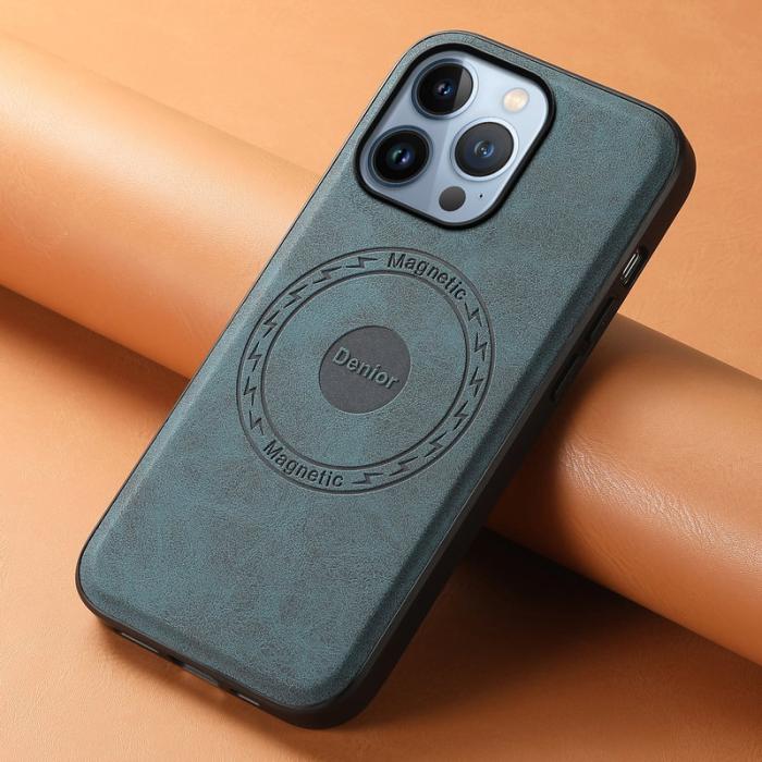 DENIOR - DENIOR A11 iPhone 13 Pro Fodral Retro Läder + PC + TPU Blå