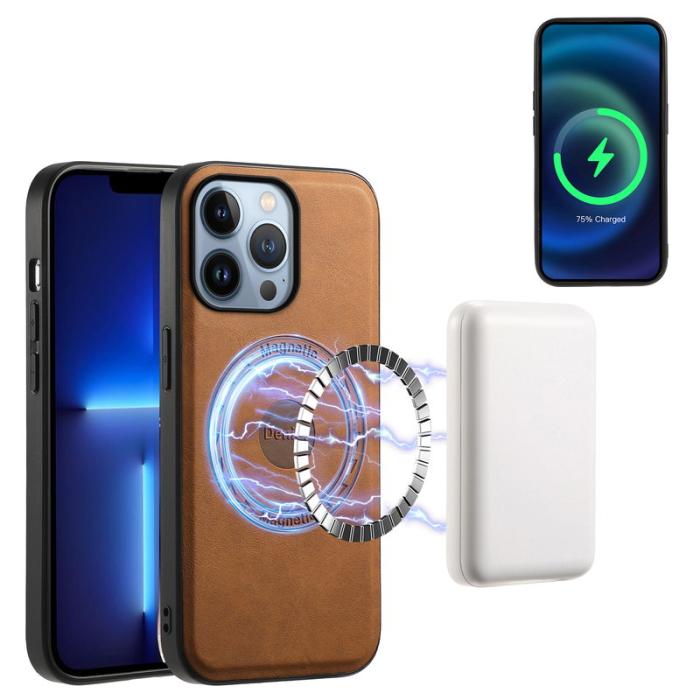 DENIOR - DENIOR iPhone 13 Pro Fodral Retro Läder + PC + TPU - Brun