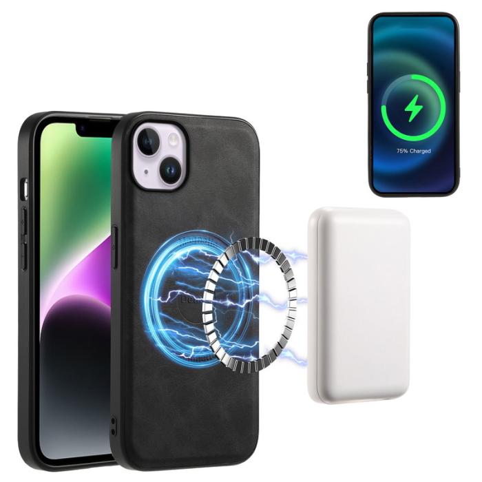 DENIOR - DENIOR A11 iPhone 14 Plus Fodral Retro PU+PC+TPU Svart