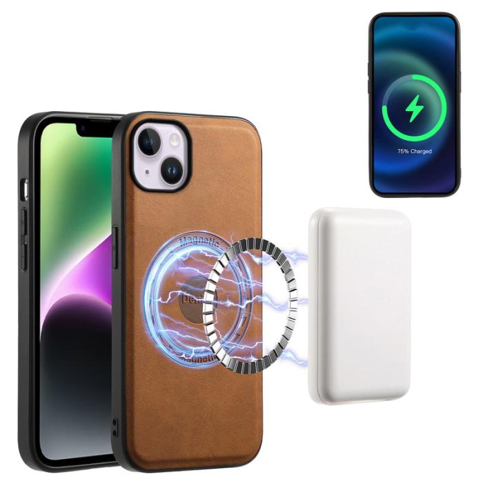 DENIOR - DENIOR A11 iPhone 14 Plus Fodral Retro PU+PC+TPU Brun