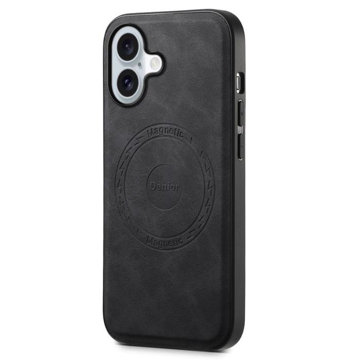 DENIOR - DENIOR A11 iPhone 16 Fodral Läder+PC+TPU Svart