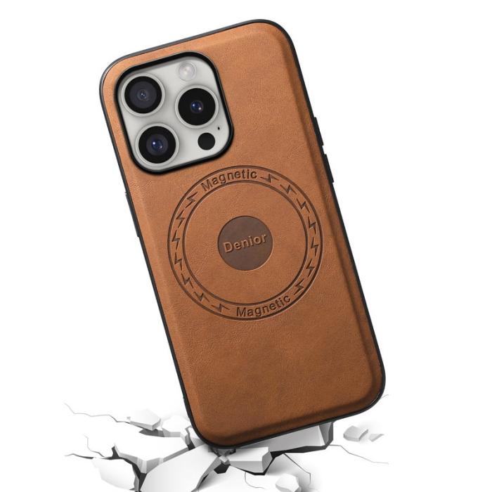 DENIOR - DENIOR A11 iPhone 16 Pro Fodral Vintage PU Läder Brun