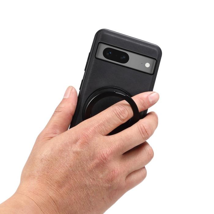 DENIOR - DENIOR A14 Google Pixel 7 5G Magnetfodral Läder PC TPU Svart