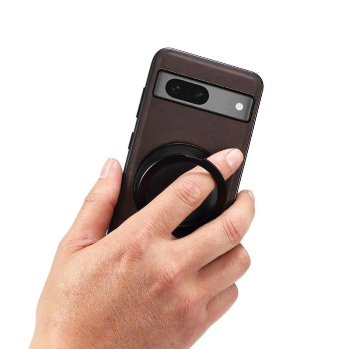 DENIOR - DENIOR A14 Google Pixel 7 5G Fodral Läder PC TPU Brun