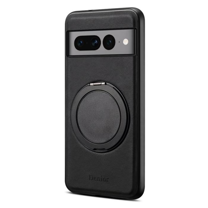 DENIOR - DENIOR Google Pixel 7 Pro 5G Magnetfodral Läder PC TPU Svart