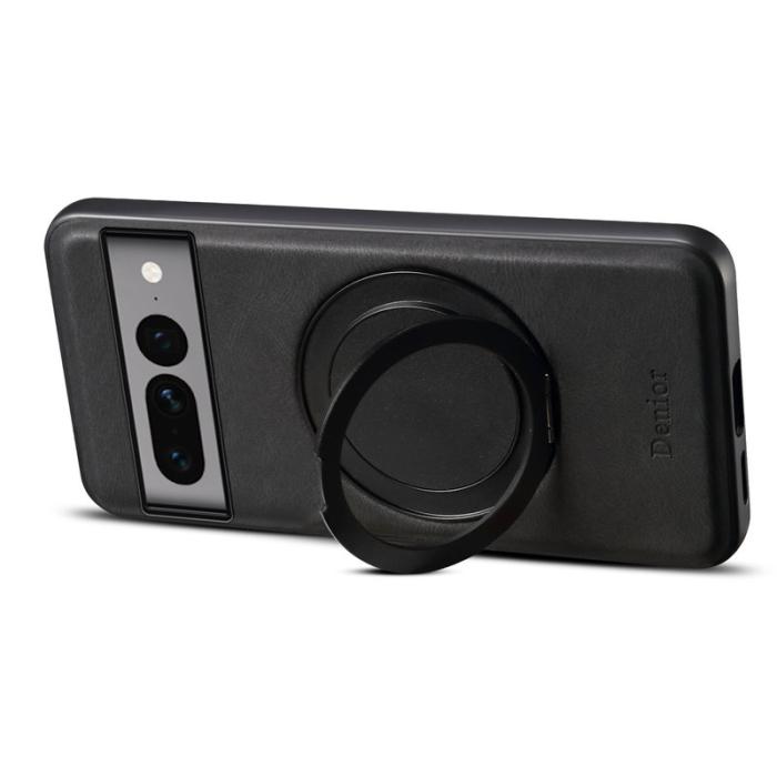 DENIOR - DENIOR Google Pixel 7 Pro 5G Magnetfodral Läder PC TPU Svart