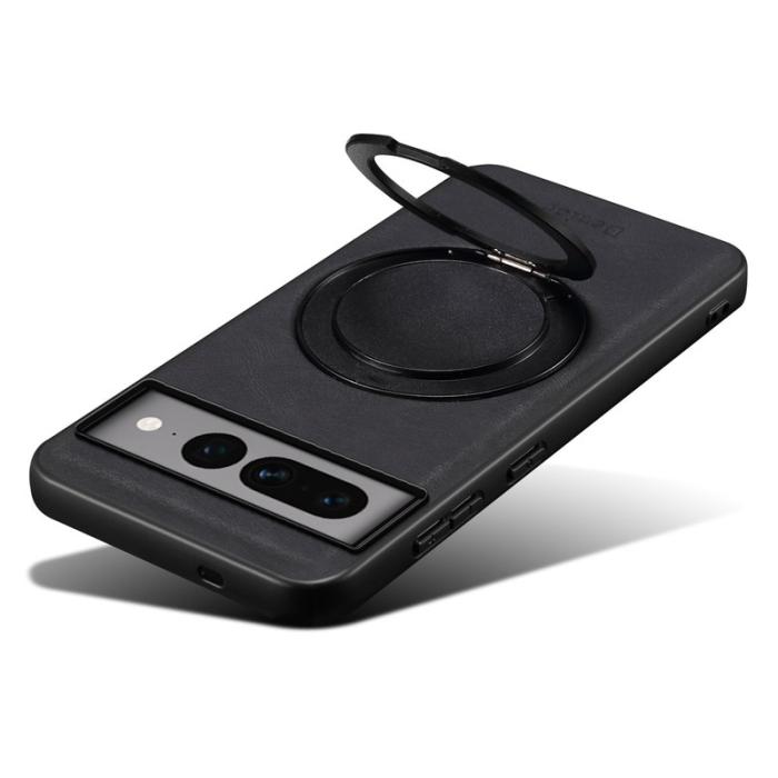 DENIOR - DENIOR Google Pixel 7 Pro 5G Magnetfodral Läder PC TPU Svart