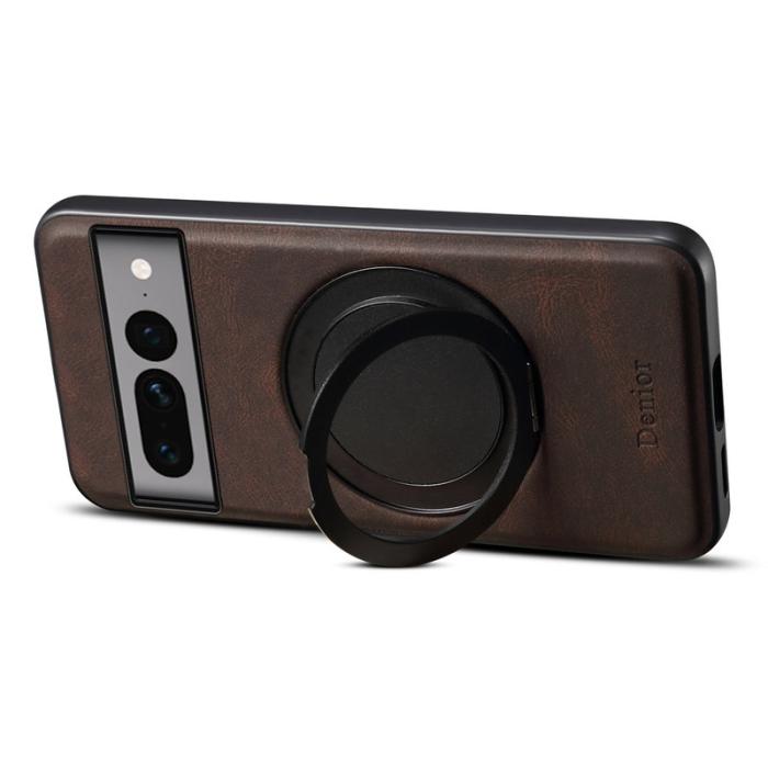 DENIOR - DENIOR Google Pixel 7 Pro 5G Magnetfodral Läder PC TPU - Brun
