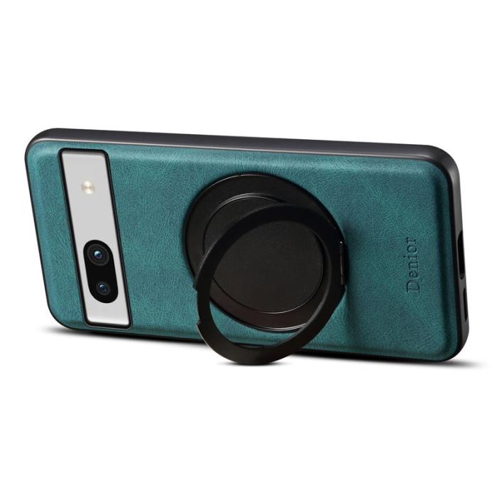 DENIOR - DENIOR Google Pixel 7a Magnetiskt Fodral Läder PC TPU - Blå