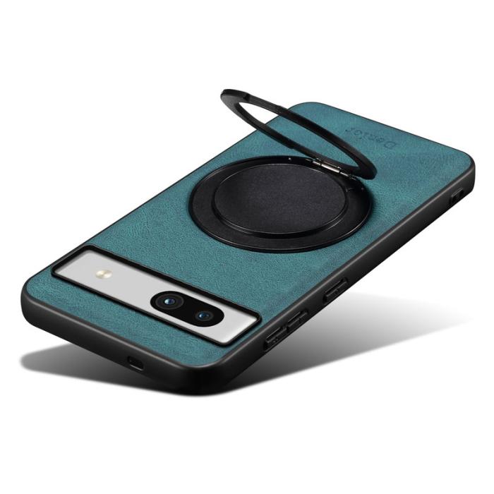 DENIOR - DENIOR Google Pixel 7a Magnetiskt Fodral Läder PC TPU - Blå