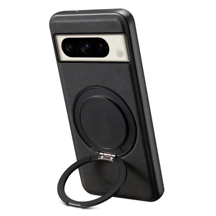 DENIOR - DENIOR Google Pixel 8 Pro Magnetiskt Fodral Läder PC TPU Svart
