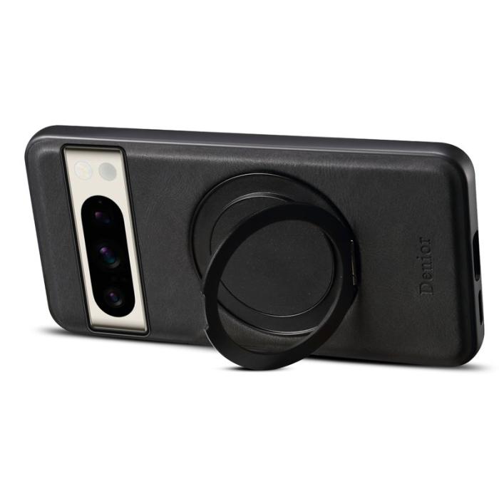 DENIOR - DENIOR Google Pixel 8 Pro Magnetiskt Fodral Läder PC TPU Svart