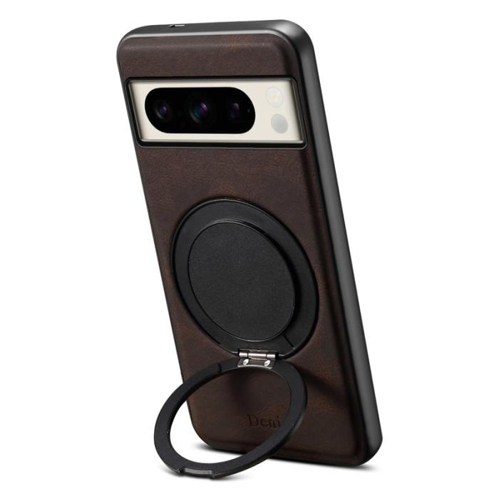 DENIOR - DENIOR Google Pixel 8 Pro Magnetiskt Fodral Läder PC TPU - Brun