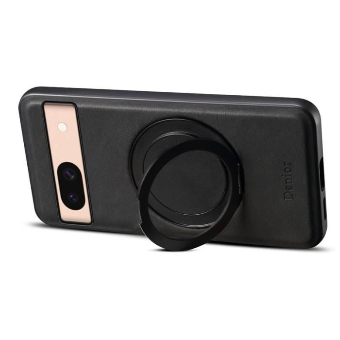 DENIOR - DENIOR Google Pixel 8a Magnetiskt Fodral Läder PC TPU Svart