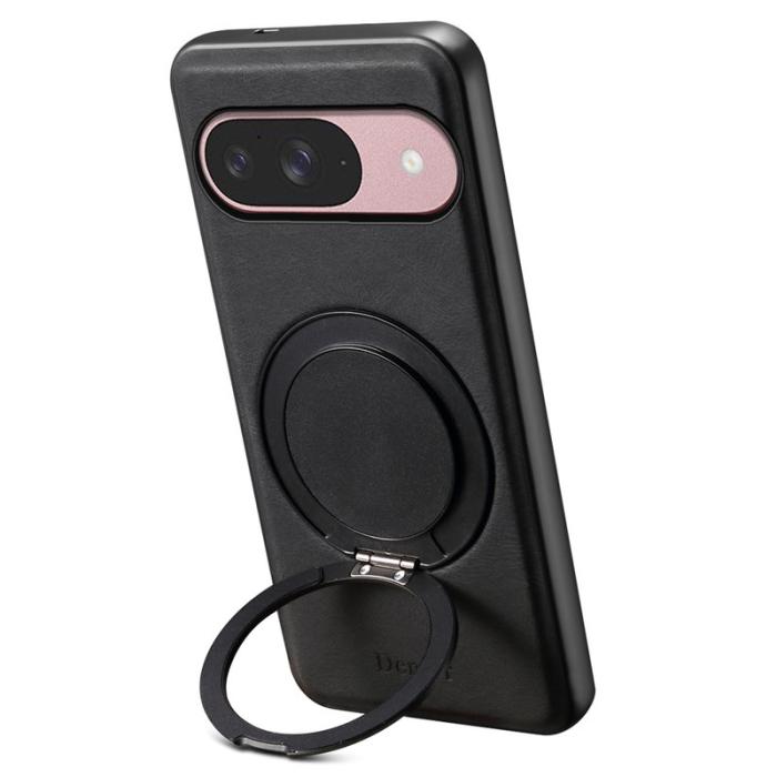 DENIOR - DENIOR Google Pixel 9/9 Pro Magnetiskt Fodral Läder PC TPU Svart
