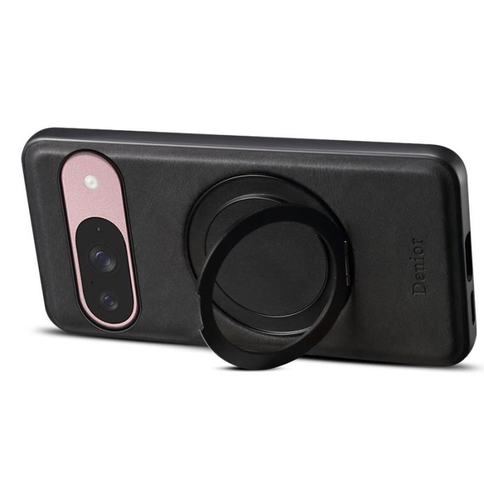 DENIOR - DENIOR Google Pixel 9/9 Pro Magnetiskt Fodral Läder PC TPU Svart