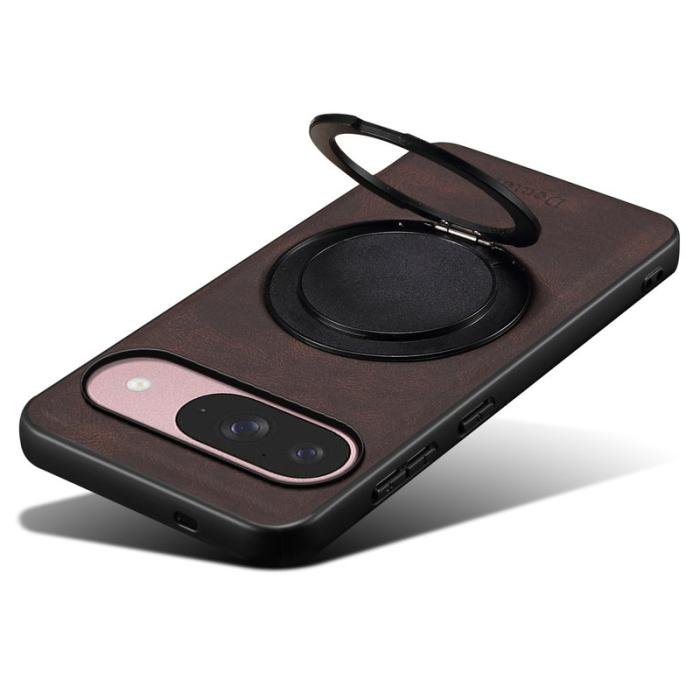 DENIOR - DENIOR Pixel 9 / Pixel 9 Pro Magnetfodral Läder PC TPU - Brun