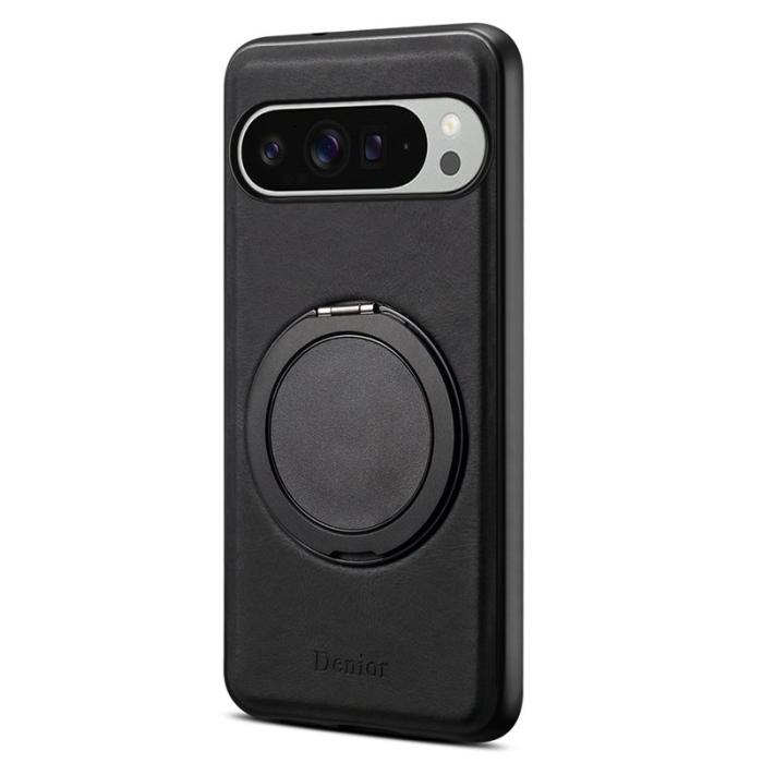 DENIOR - DENIOR Google Pixel 9 Pro XL Magnetiskt Fodral Läder PC TPU Svart