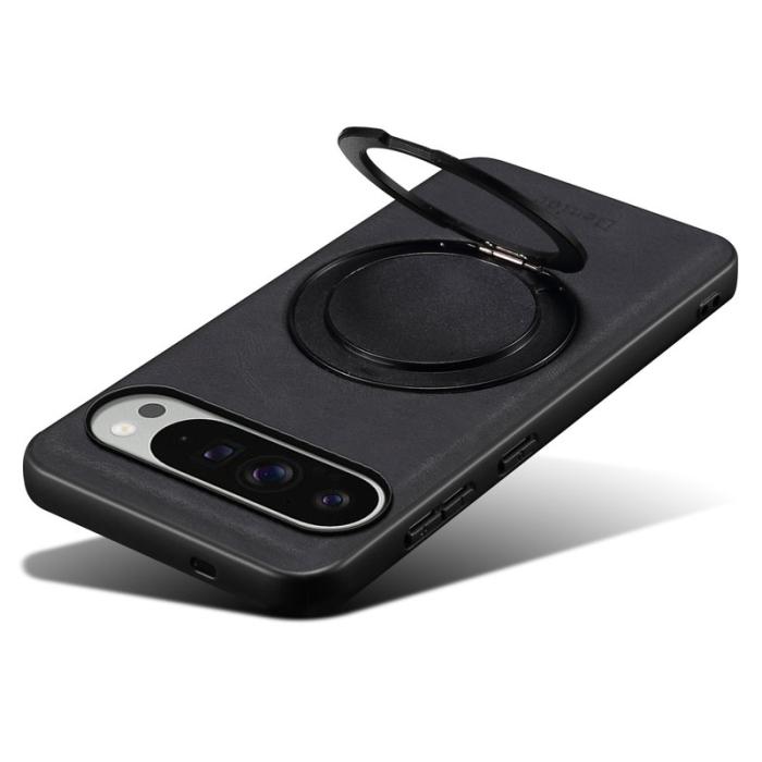 DENIOR - DENIOR Google Pixel 9 Pro XL Magnetiskt Fodral Läder PC TPU Svart