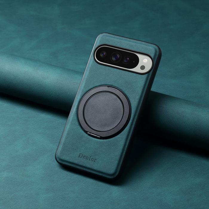 DENIOR - DENIOR Google Pixel 9 Pro XL Magnetfodral Läder PC TPU - Blå
