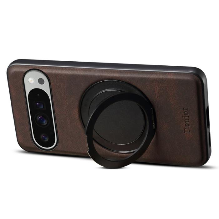 DENIOR - DENIOR Google Pixel 9 Pro XL Magnetfodral Läder PC TPU - Brun