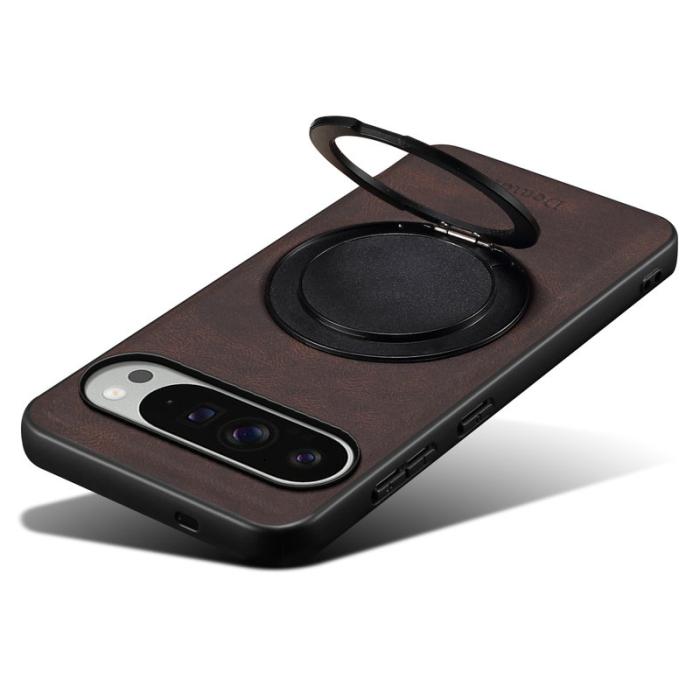 DENIOR - DENIOR Google Pixel 9 Pro XL Magnetfodral Läder PC TPU - Brun