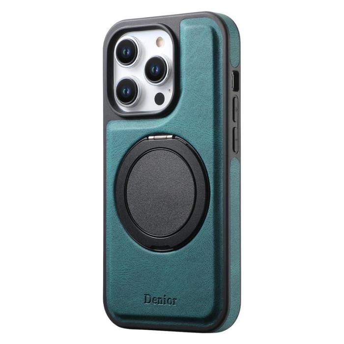 DENIOR - DENIOR iPhone 15 Pro Magnetiskt Fodral Läder PC TPU - Blå