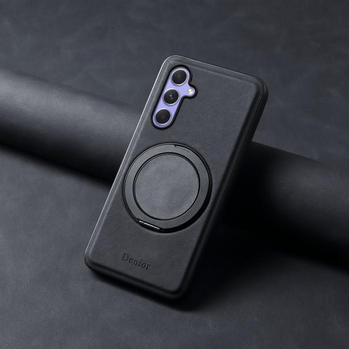 DENIOR - DENIOR A14 Samsung Galaxy A35 5G Magnetfodral Läder PC TPU Svart