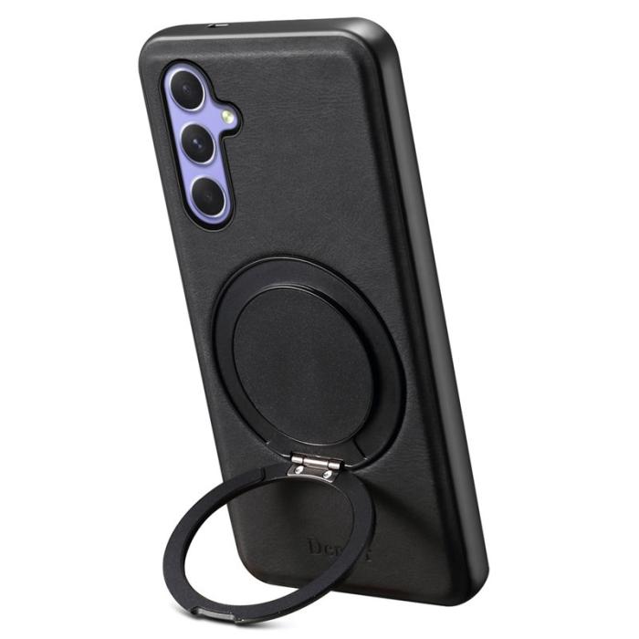 DENIOR - DENIOR A14 Samsung Galaxy A55 5G Magnetfodral Läder PC TPU Svart