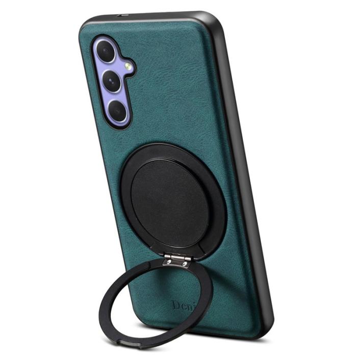 DENIOR - DENIOR A14 Samsung Galaxy A55 5G Magnetfodral Läder PC TPU Blå