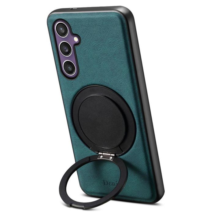 DENIOR - DENIOR A14 Samsung Galaxy S23 FE Magnetfodral Läder PC TPU Blå