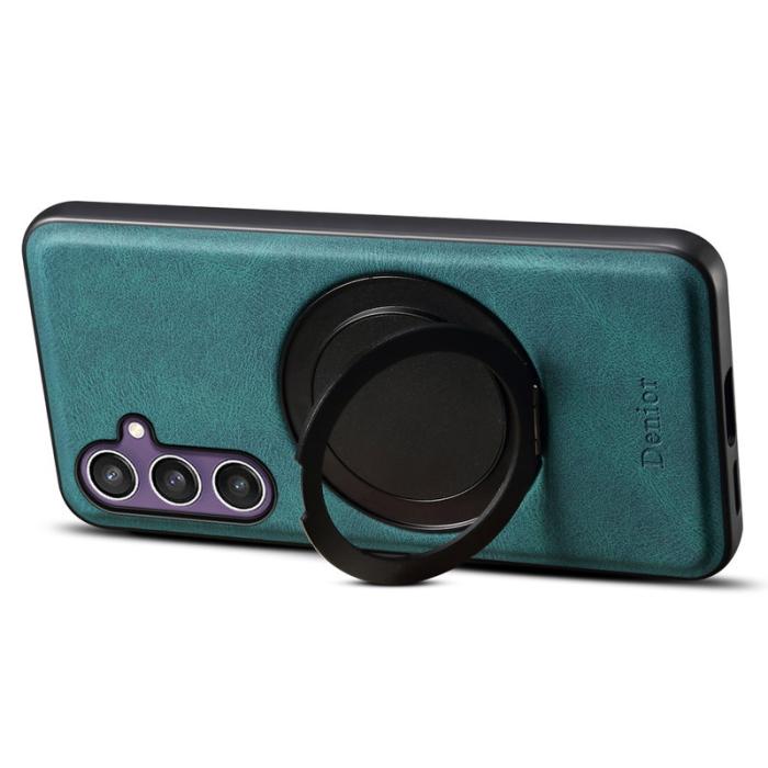 DENIOR - DENIOR A14 Samsung Galaxy S23 FE Magnetfodral Läder PC TPU Blå