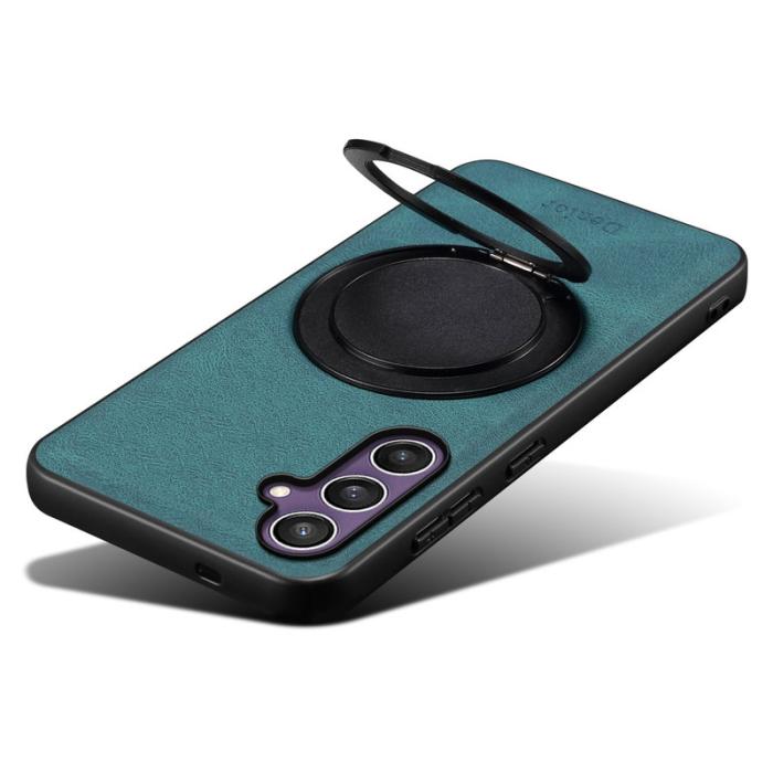 DENIOR - DENIOR A14 Samsung Galaxy S23 FE Magnetfodral Läder PC TPU Blå