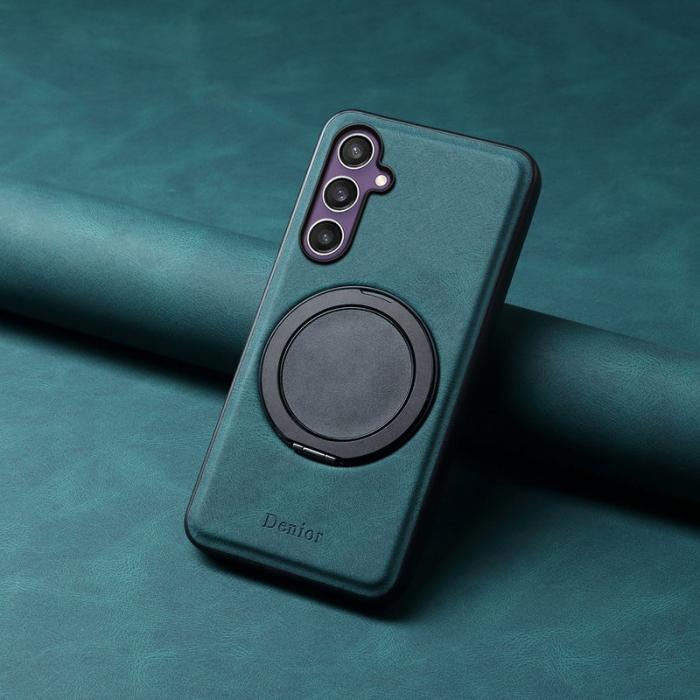 DENIOR - DENIOR A14 Samsung Galaxy S23 FE Magnetfodral Läder PC TPU Blå