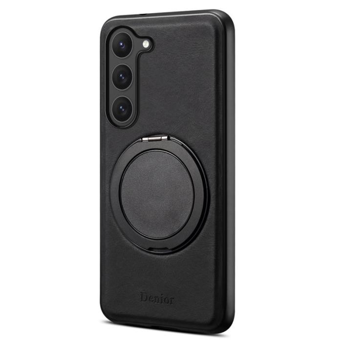 DENIOR - DENIOR Samsung Galaxy S23 Magnetfodral Rotationsstativ Läder PC TPU - Svart