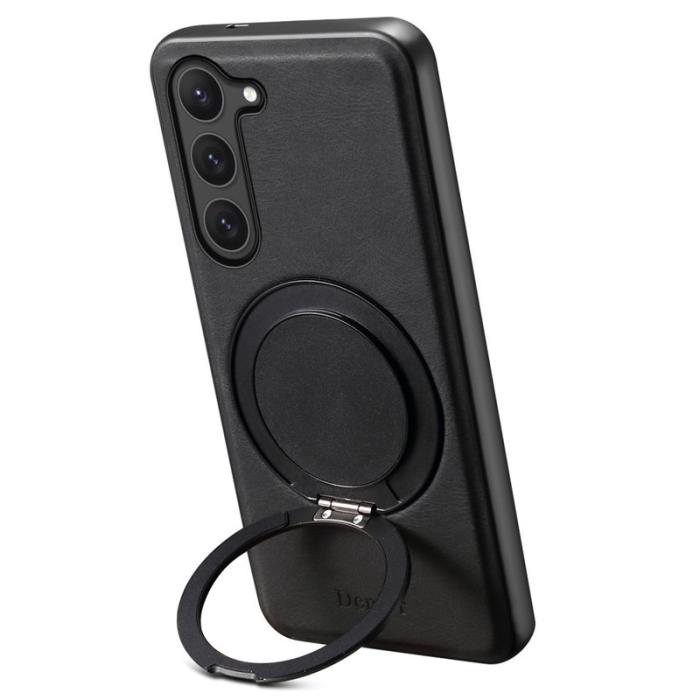 DENIOR - DENIOR Samsung Galaxy S23 Magnetfodral Rotationsstativ Läder PC TPU - Svart